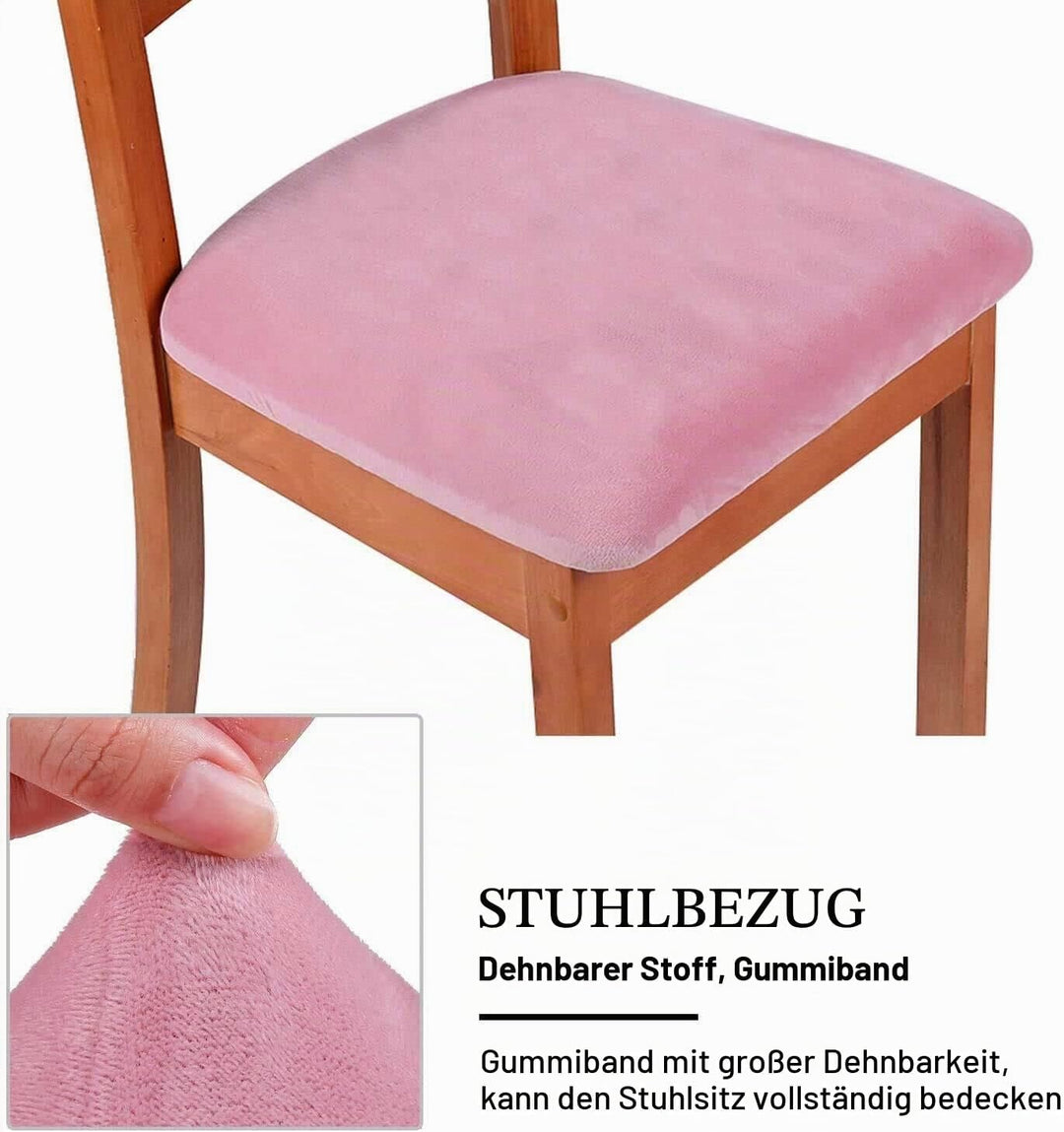 Homaxy Stuhlbezug Sitzfläche Samt Weich Sitzbezug Stuhl Stretch-sitzbezüge für Esszimmerstühle Abwas