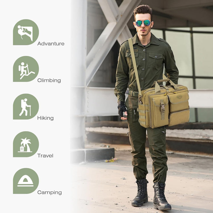 SPAHER Arbeitstasche Herren Laptoptasche 14/15.6/17.3 Zoll Messenger Bag Pilotentasche Aktentasche H
