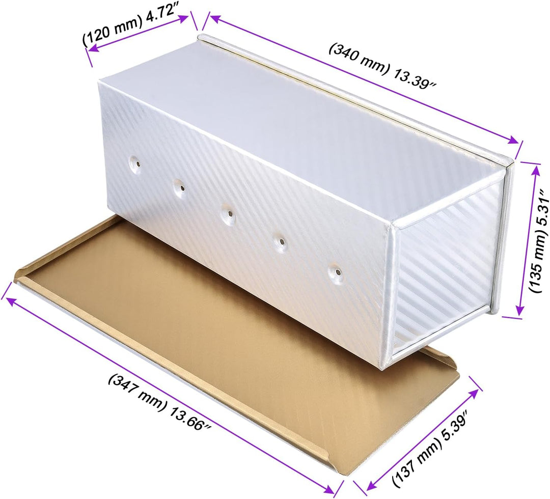1000G Toastbrot Backform mit Deckel, 34 x 13,5 x 12cm Toast Backform mit Deckel, 1kg Brotbackform Ka