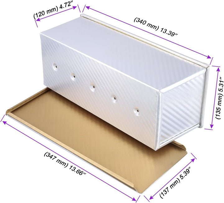 1000G Toastbrot Backform mit Deckel, 34 x 13,5 x 12cm Toast Backform mit Deckel, 1kg Brotbackform Ka