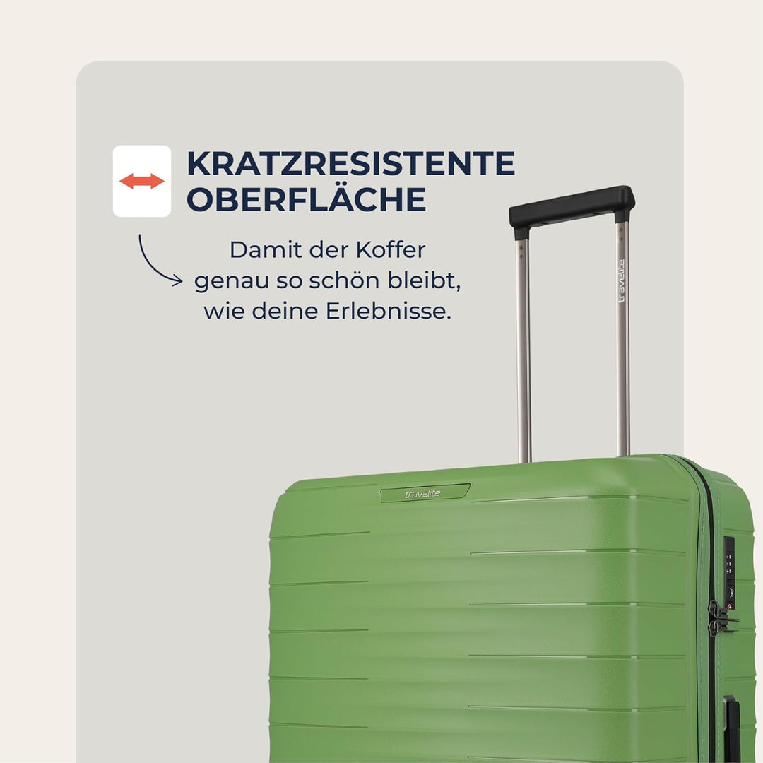 Travelite Koffer gross, MOOBY L, Kratzfeste Hartschale, mit recyceltem Material, 77 cm, 106 l, 3,7 k