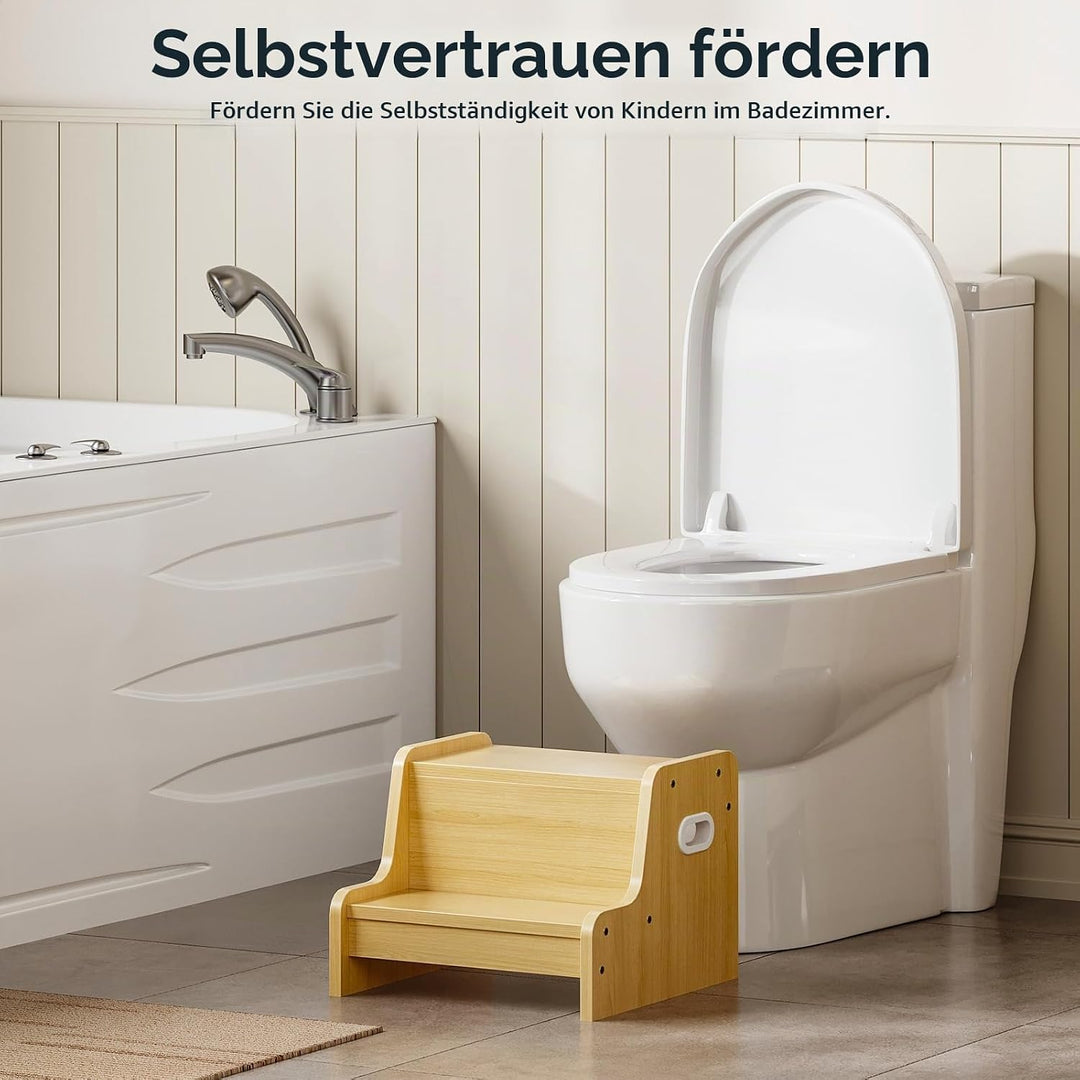 HOOBRO Tritthocker für Kinder, Tritt-Schemel, Kinderschemel mit 2 Stufen, mit Antirutschmatte und Gr
