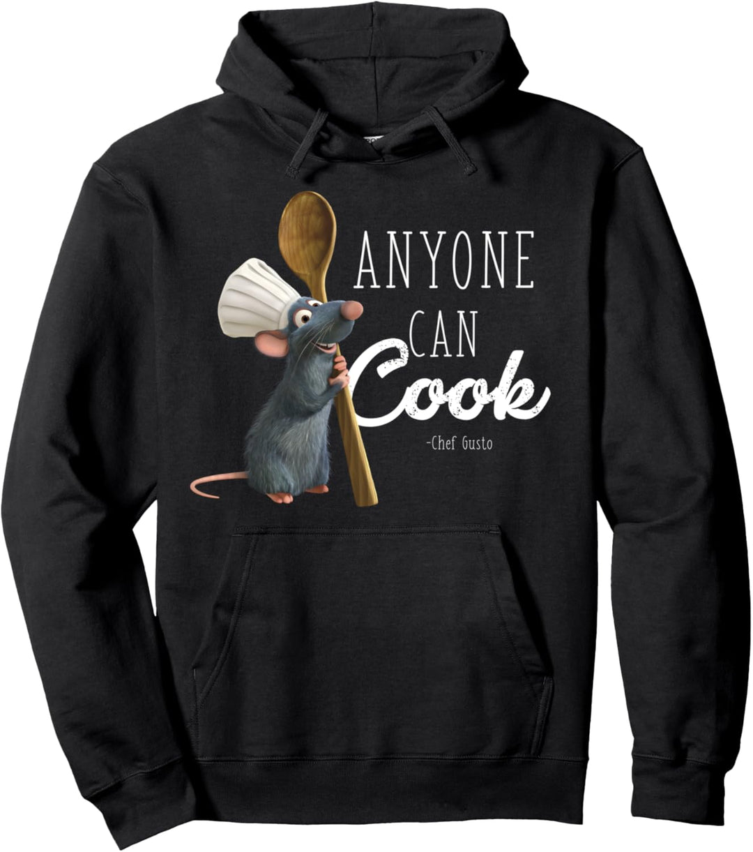 Disney Pixar Ratatouille Remy Bold Anyone Can Cook Text Pullover Hoodie