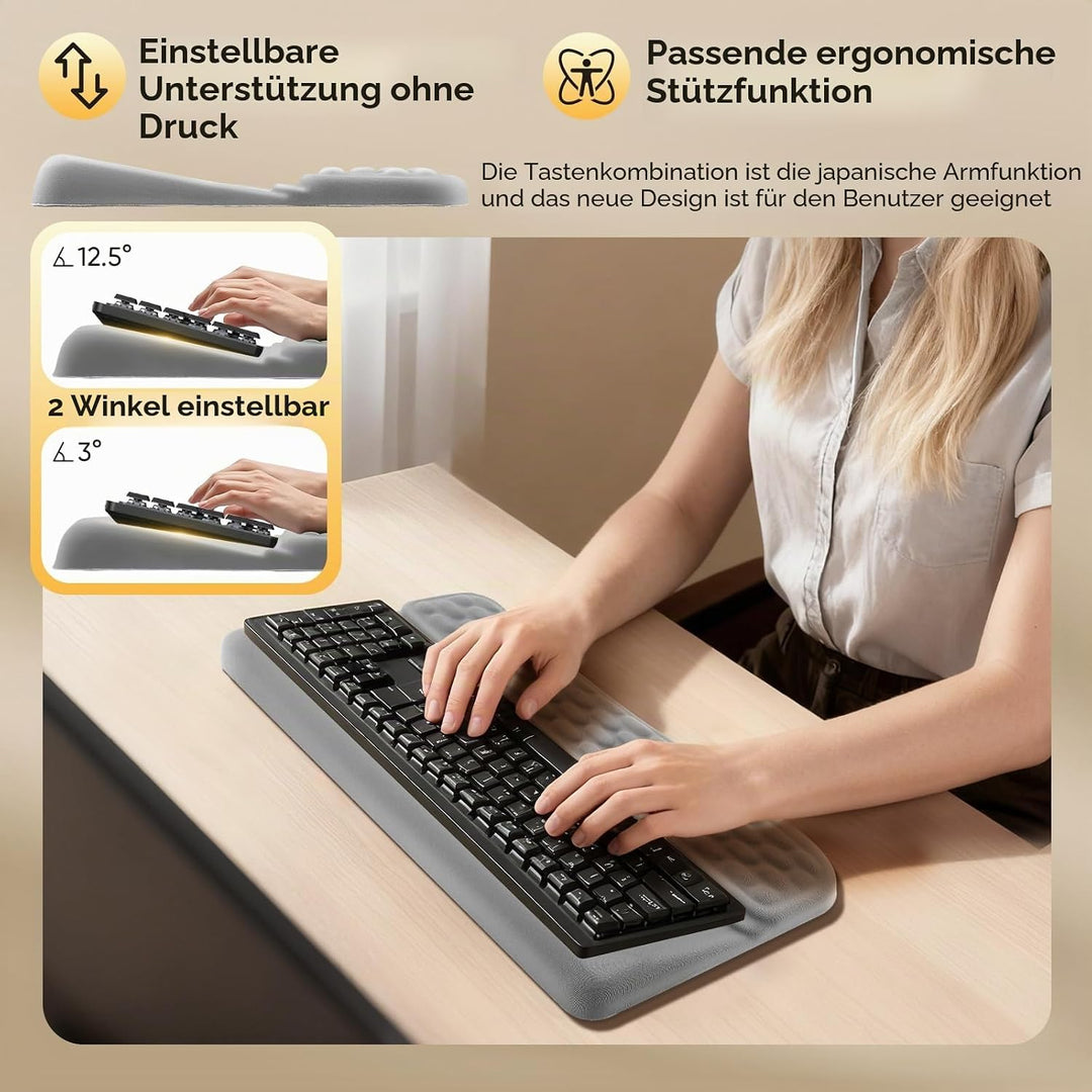 Handballenauflage Tastatur, Handstütze Tastatur Handauflage Ergonomisch, Memory-Schaum Rutschfest Ta