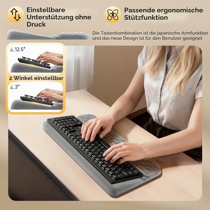 Handballenauflage Tastatur, Handstütze Tastatur Handauflage Ergonomisch, Memory-Schaum Rutschfest Ta