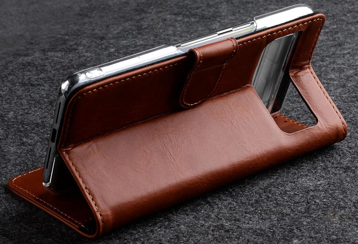 STILGUT Talis kompatibel mit Google Pixel 7 Hülle mit Kartenfach aus Leder, Wallet Case, Lederhülle