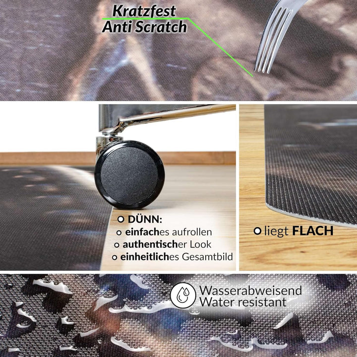 ANRO Bodenschutzmatte Bürostuhl grosse Unterlage Schreibtischstuhl Stuhlmatte Fussbodenschutz rutsch