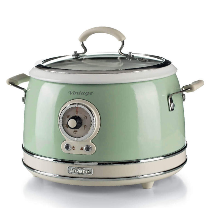 Ariete 2904, Rice Cooker, Reiskocher Slow Cooker, Dampfgarer, Vintage-Linie, 3,5 l, antihaftbeschich