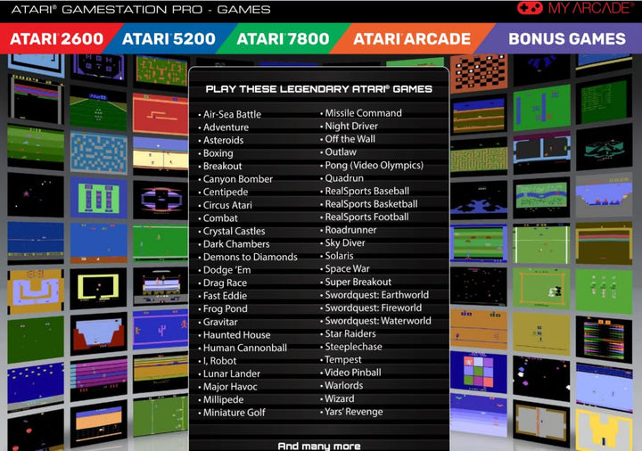 MY ARCADE Gamestation Pro Atari 200 Games Consola Retro + 2 Mandos
