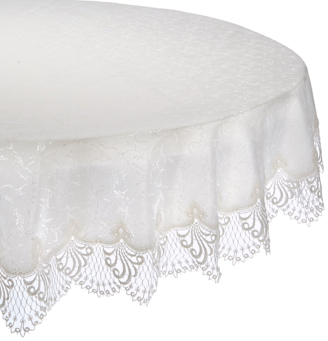 Plauener Spitze by Modespitze 3086E_14_120 Tischdecke Nizza E, Grösse 120 cm, rund 120 cm rund, 120