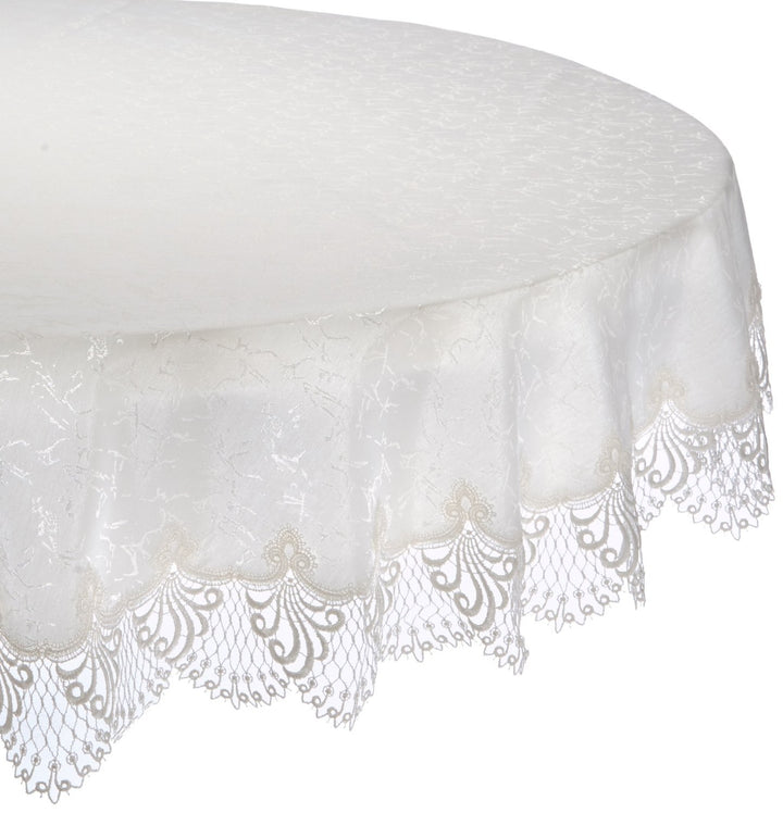 Plauener Spitze by Modespitze 3086E_14_120 Tischdecke Nizza E, Grösse 120 cm, rund 120 cm rund, 120