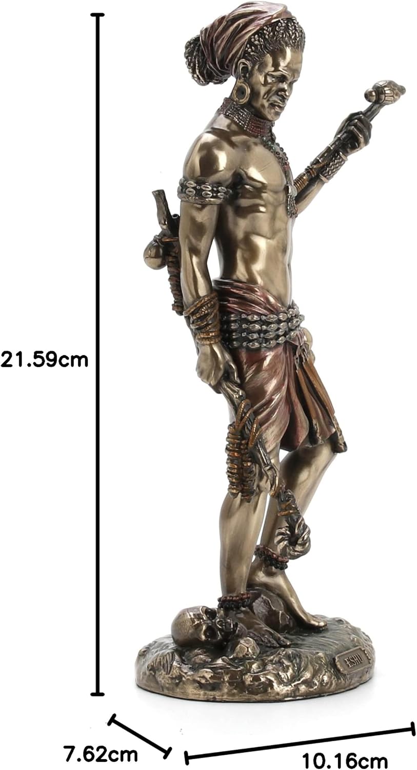 Veronese Design Eshu The Divine Trickster Gott of the Yoruba Kaltguss-Statue, Kunstharz, Antik-Bronz