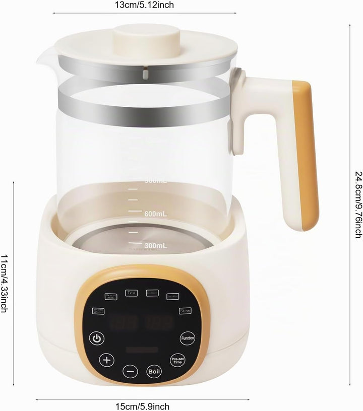 1,3L Flaschenzubereiter für Baby-Flaschenwärmer, Glas Wasserkocher 72 Stunden Thermostat Flaschenvor