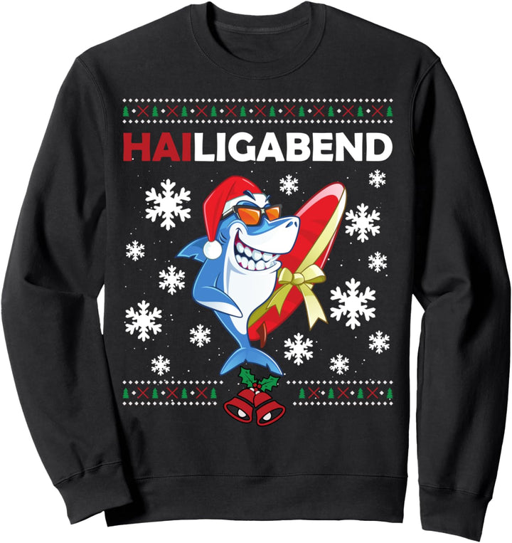Hailigabend - Weihnachtsmann Hai Ugly Christmas Fisch Ozean Sweatshirt