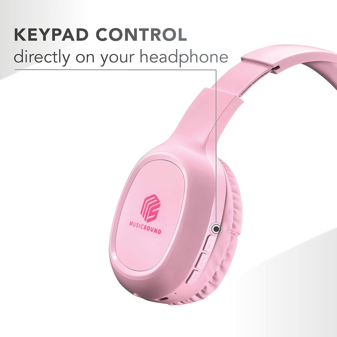 Music Sound | Bluetooth Kopfhörer Basic | Ohrmuschel-Bluetooth-Kopfhörer mit Ausziehbarem Kopfband –