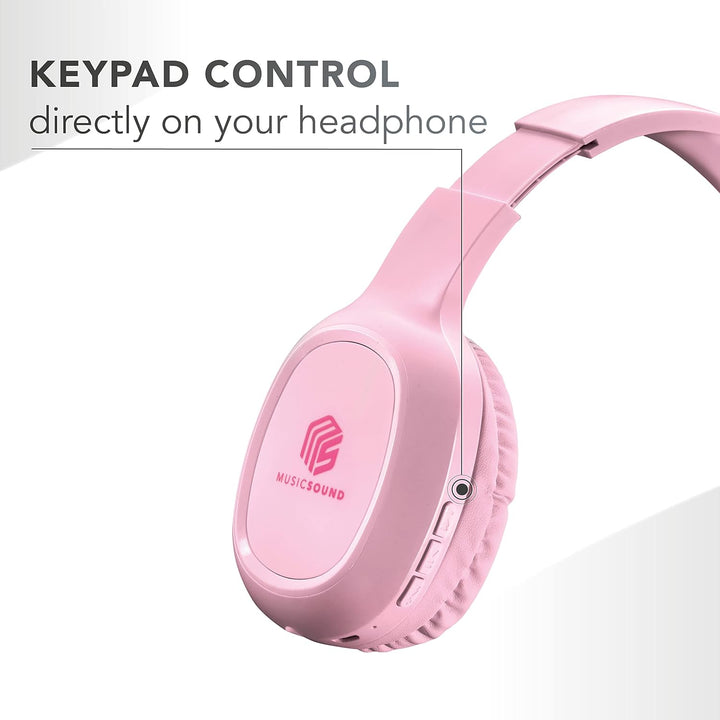 Music Sound | Bluetooth Kopfhörer Basic | Ohrmuschel-Bluetooth-Kopfhörer mit Ausziehbarem Kopfband –
