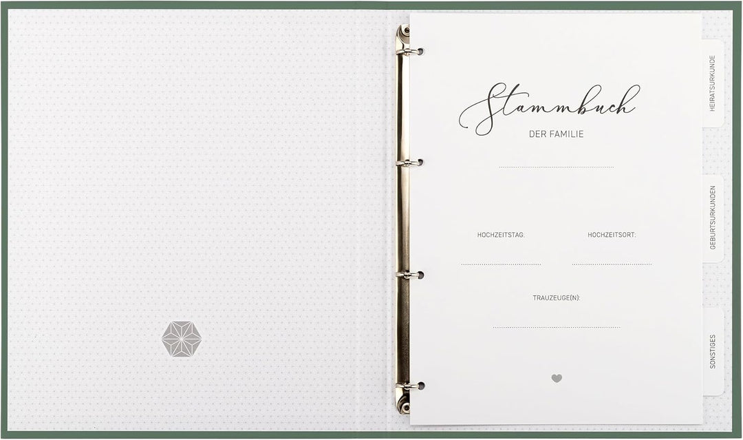 Stammbuch zur Hochzeit Standesamt - Stammbuch der Familie - Familienstammbuch inkl. 5 Seiten mit Reg