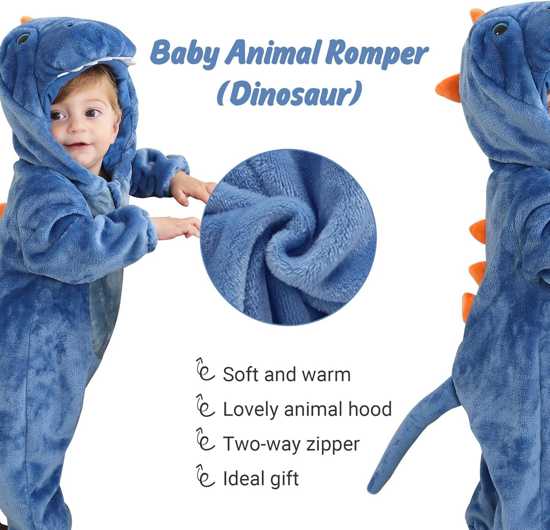 COOKY.D Unisex Winter Hooded Romper Jumpsuit 2-36 Months 3-6 Monate Blau, 3-6 Monate Blau