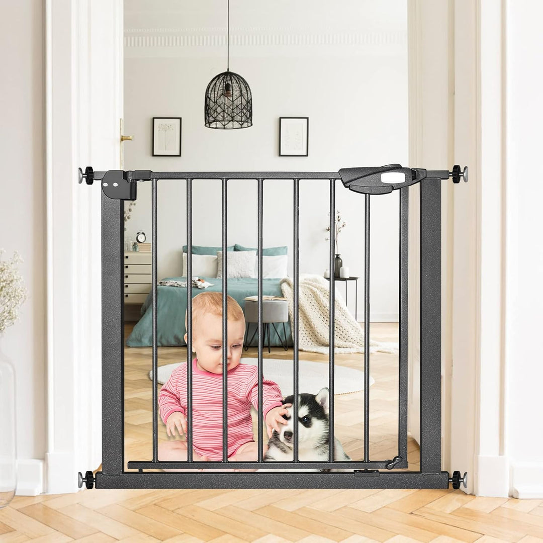 XMTECH Türschutzgitter Ohne Bohren Treppengitter für Kinder 75-85cm breit，Auto-Close Baby Türgitter