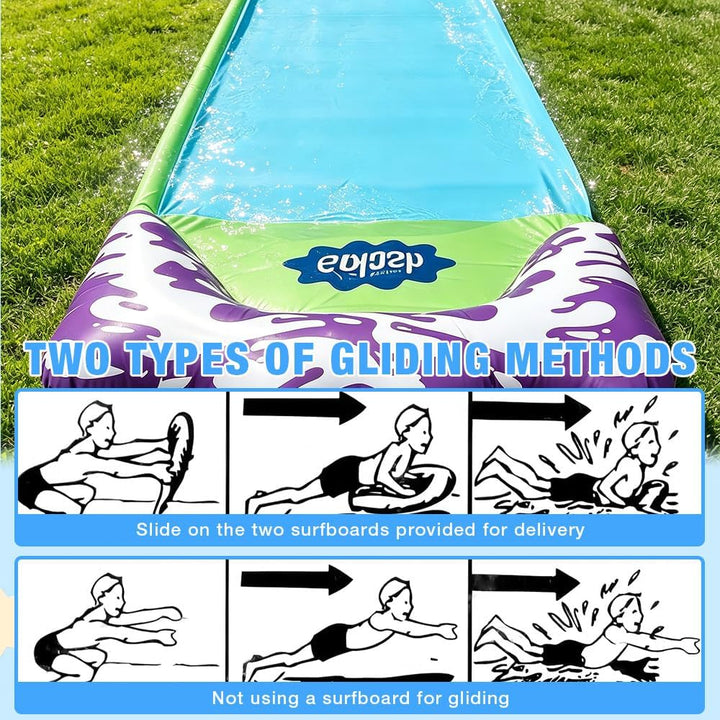 15.75ft/480cm Wasserrutsche Garten für Kinder, mit 2 Bodyboards, Wasserrutsche mit Sprinkler Sommer