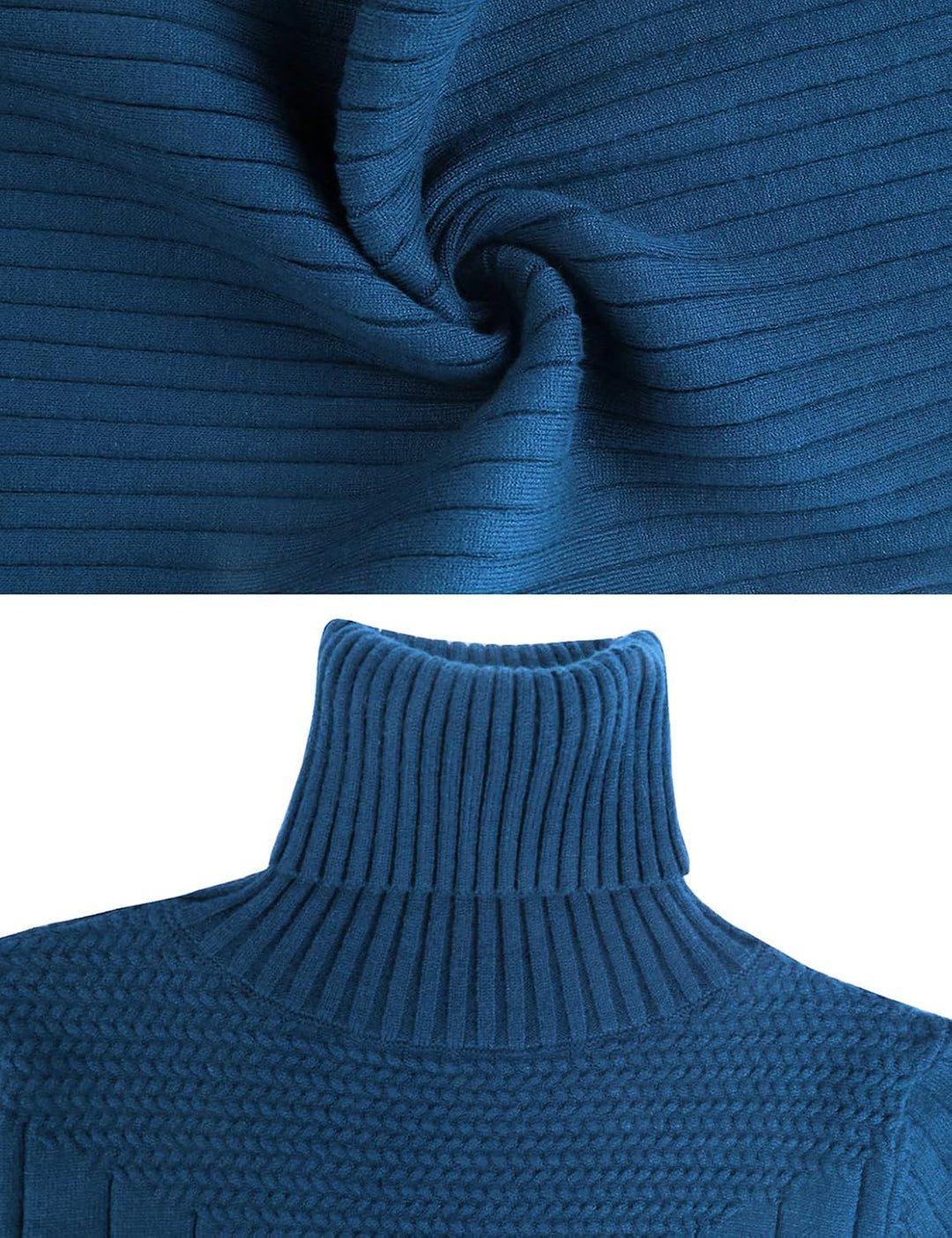 Irevial Damen Strickkleid Rollkragen Pullikleid Langarm Winterkleid Gestrickt Basic Pulloverkleid fü