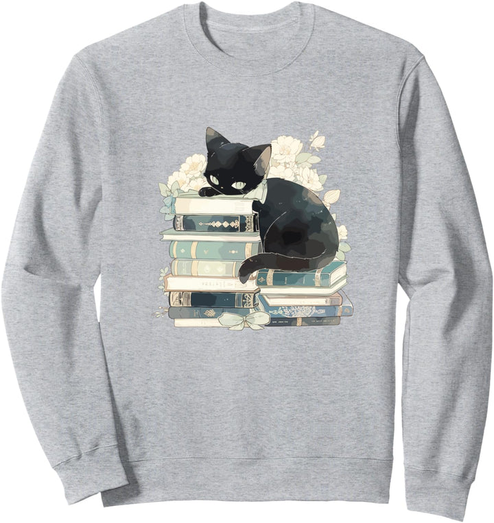 Kawaii Katze mit Büchern Sweatshirt