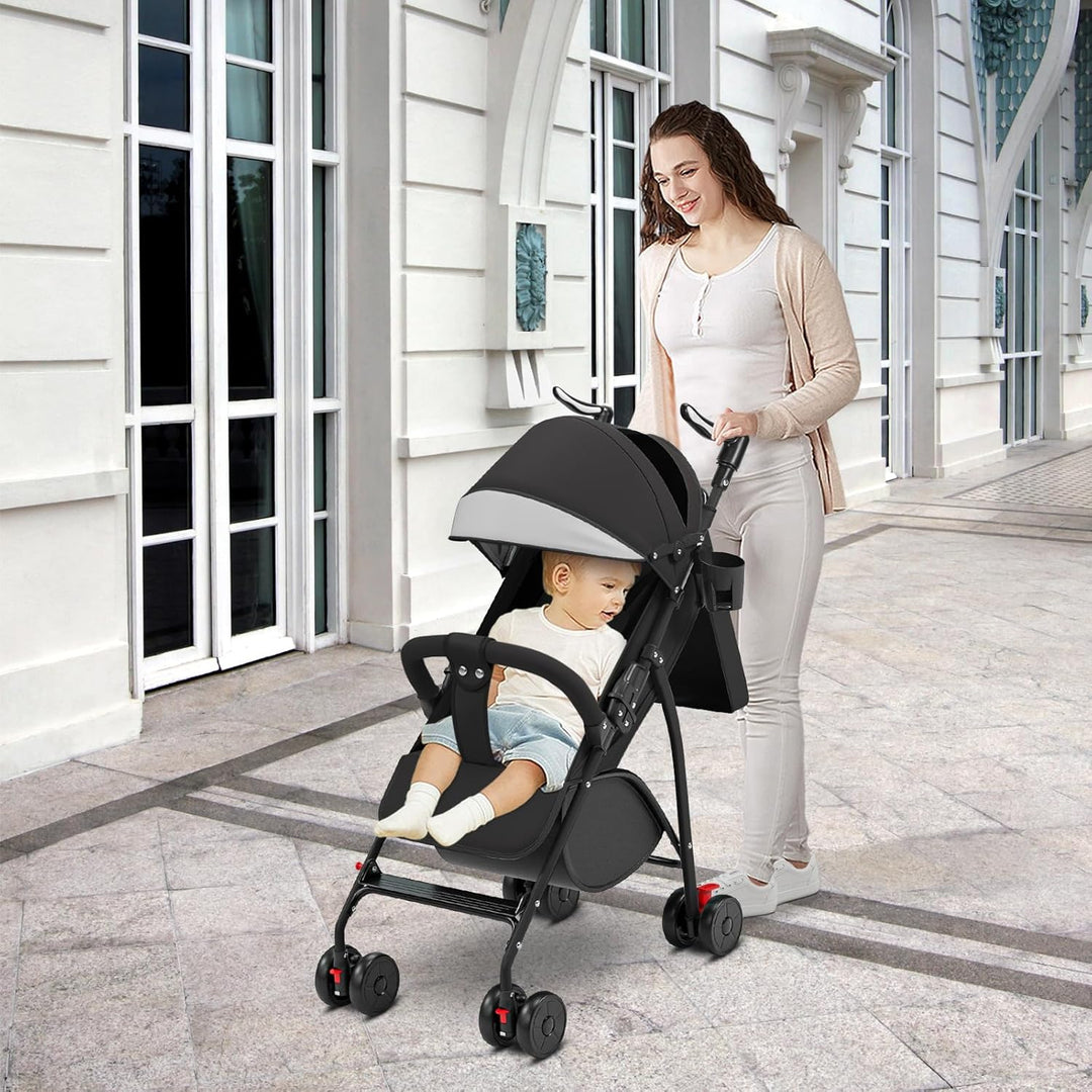 Buggy, Kinderwagen Zusammenklappbar mit Wattepads und Moskitonetzen, Reise-Kinderwagen mit Liegefunk