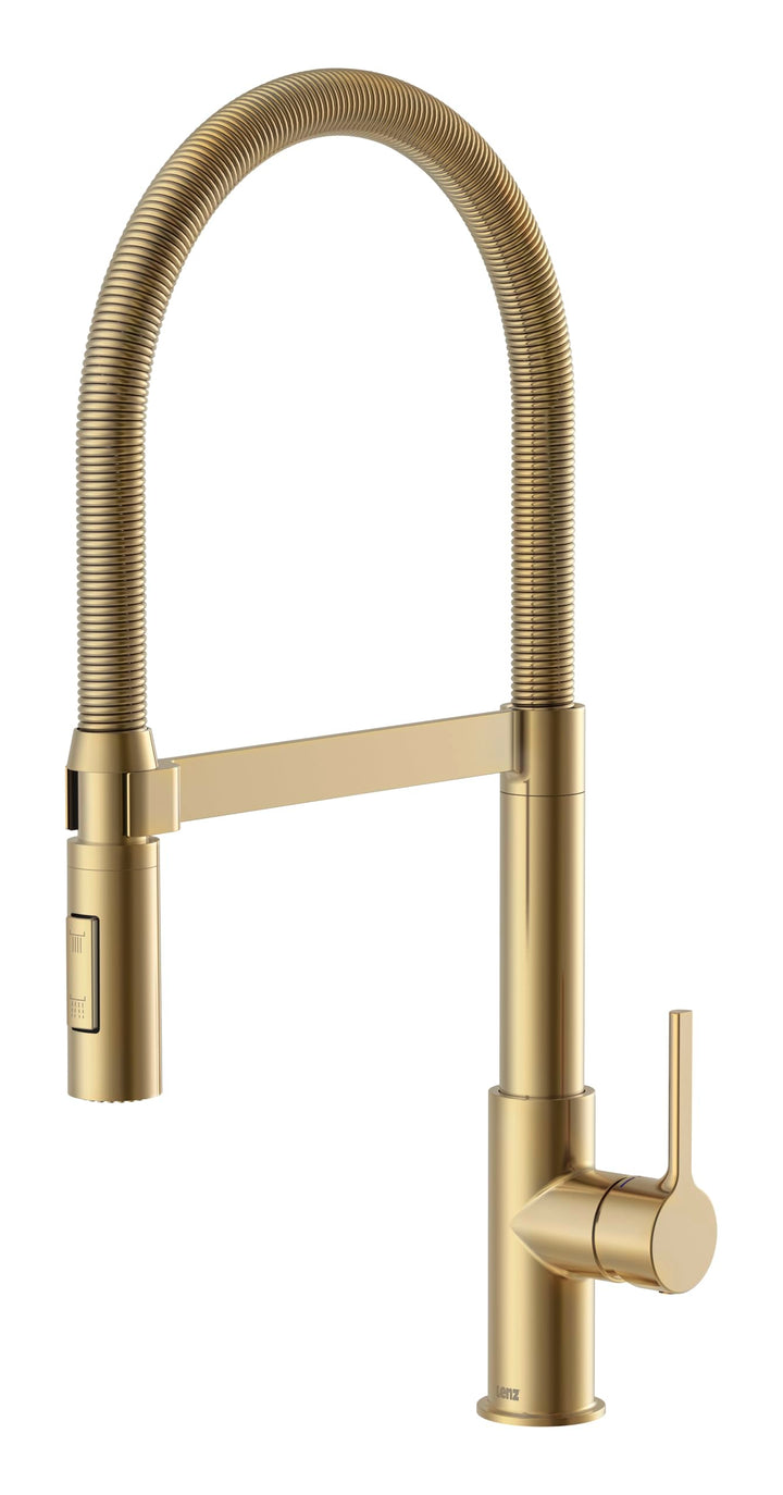 Lenz Küchenarmatur ALUNA in Gold - flexible Geschirrbrause mit 2 Strahlarten - Anti-Fingerabdruck Ob