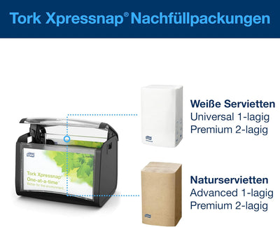 Tork 272611 Xpressnap Tischspender für N4 Spenderservietten / Serviettenspender in Schwarz, Schwarz