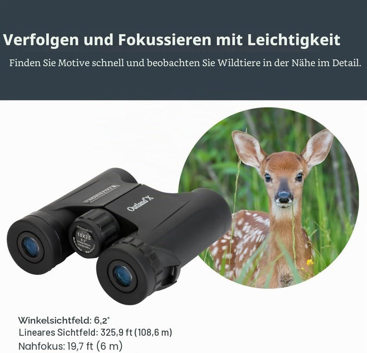 Celestron 71341 Outland X 10x25 Compact Roof Prism Binoculars, Black Outland X 10 x 25 Compact Roof