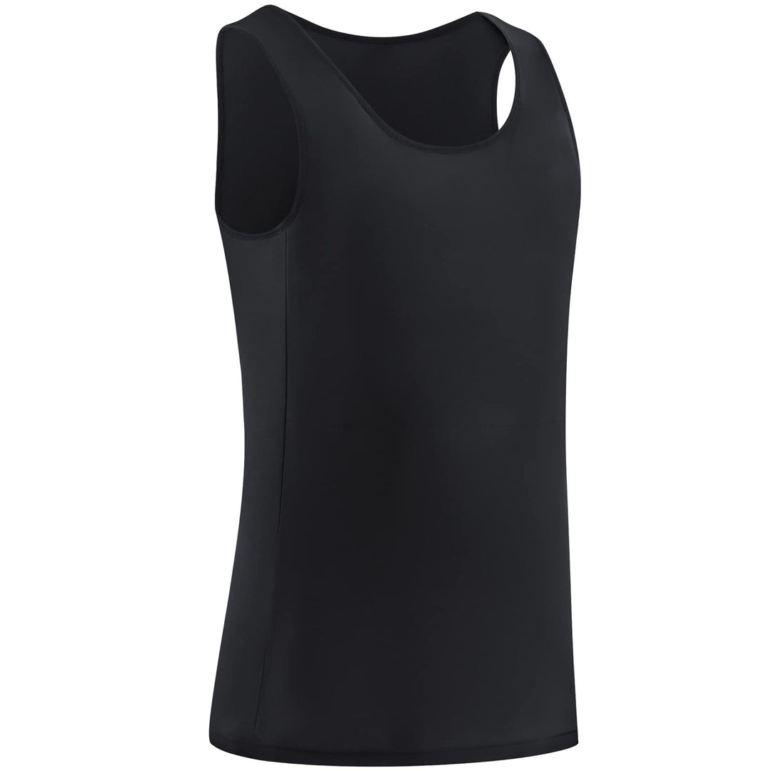 XUJI Transgender FTM Trans Atmungsaktive Halb Brust binder XL Tank-schwarz, XL Tank-schwarz