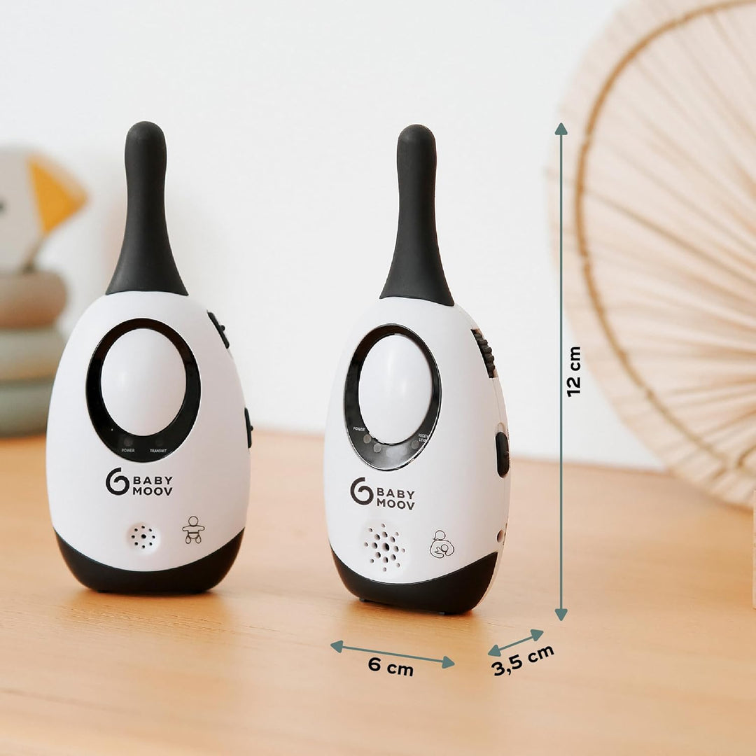 Babymoov Babyphone Simply Care (inkl. 2 Adapter) - analog, strahlungsarm, 300m Reichweite Weiss/Schw