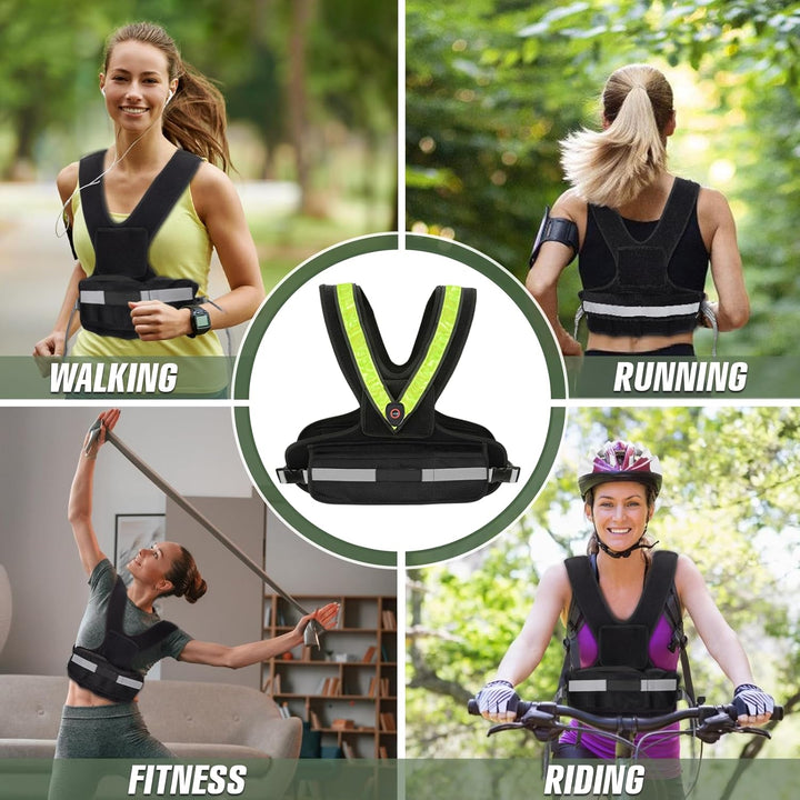 Gewichtsweste für Damen Weighted Vest für Sport und Laufen mit reflektierendem LED Gürtel und Aussen