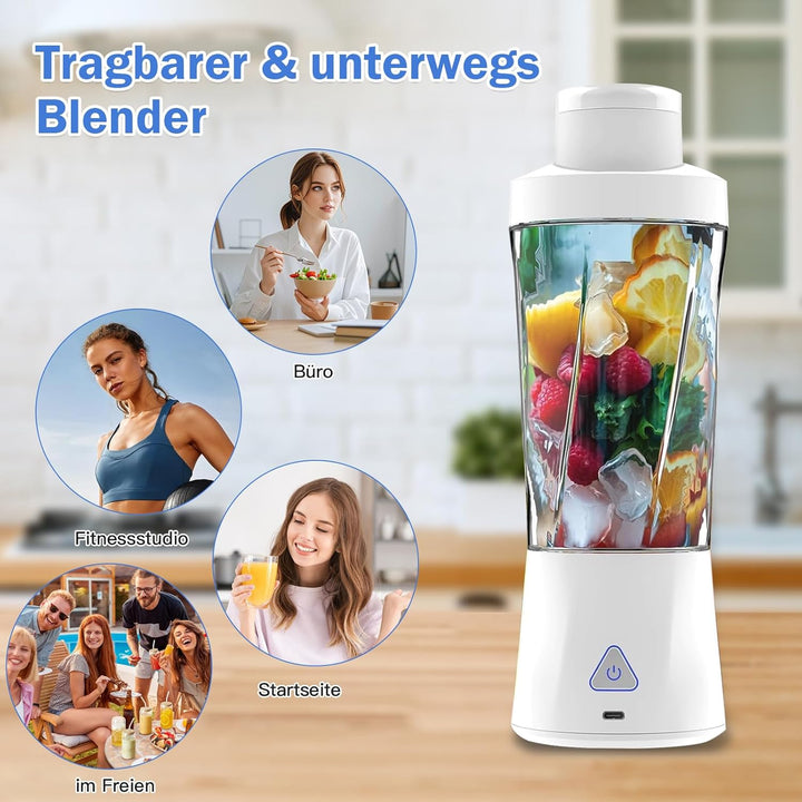Tragbarer Mixer to go, 700ml Smoothie Maker mit USB, 22000 U/min, leistungsstarker smoothie maker to