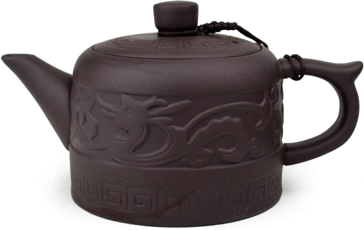 Teekanne, 237 ml, chinesisches Gongfu-Tee-Werkzeug, Zisha-Tone-Ei für losen Tee, Drachen-Stil