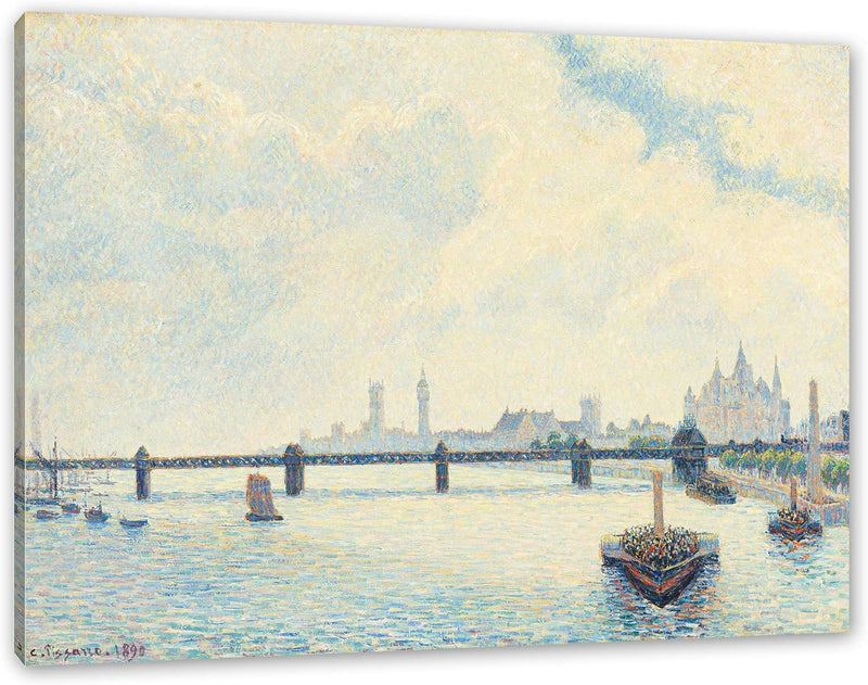 Camille Pissarro - Charing Cross Bridge London als Leinwandbild / Grösse: 100x70 cm / Wandbild / Kun