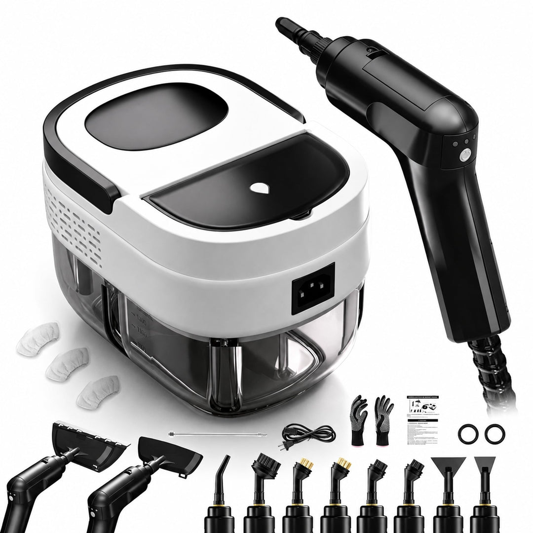Dampfreiniger Handgerät, Tragbarer Hochdruck Dampfreiniger für Zuhause & Auto, 3-Stufiger Griff, 15