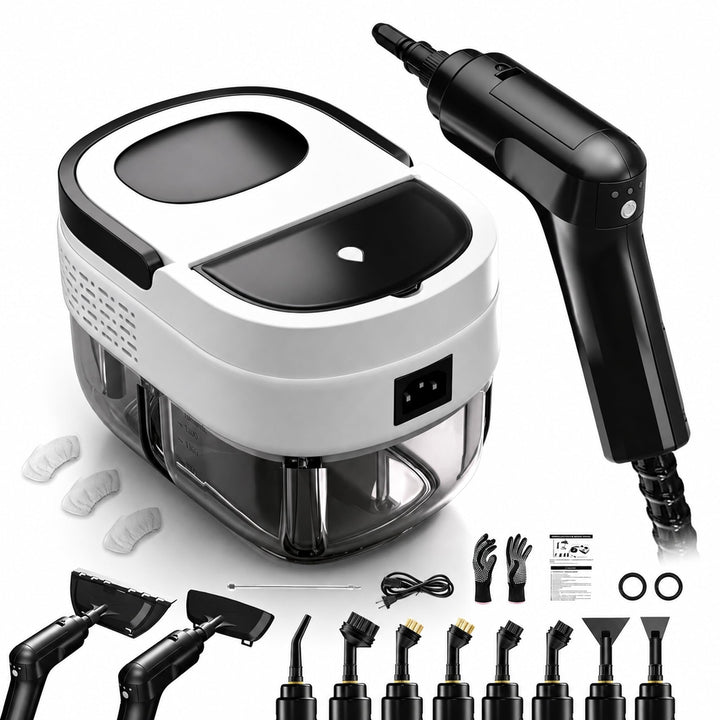 Dampfreiniger Handgerät, Tragbarer Hochdruck Dampfreiniger für Zuhause & Auto, 3-Stufiger Griff, 15