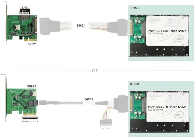 Delock Konverter U.2 SFF-8639 zu U.2 SFF-8639 Einbaurahmen, mit 3.5" Rahmen