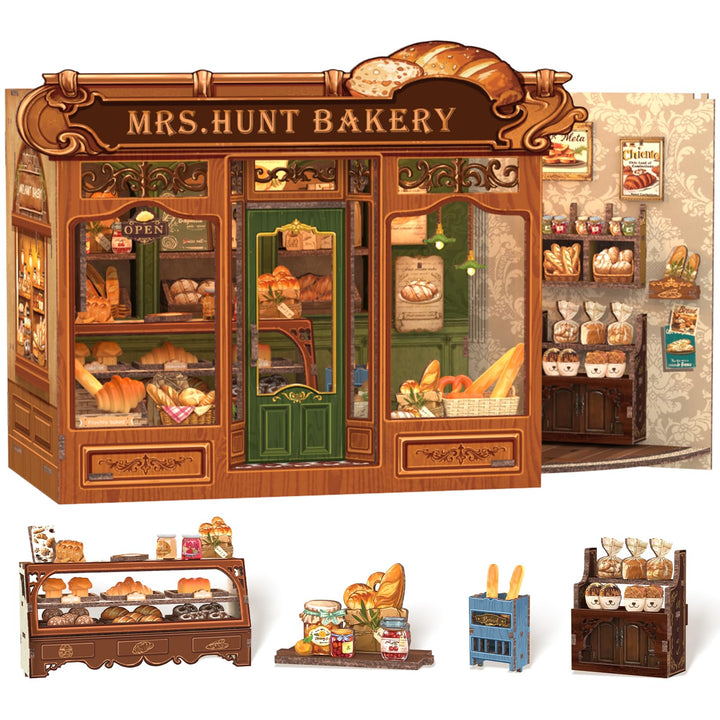 Cutefun Book Nook Kit - DIY Häuser LED-Beleuchtung - Miniature House Holzmodell Puppenhaus- 3D Holz