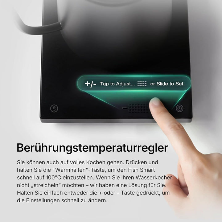 TIMEMORE Elektrischer Schwanenhals Wasserkocher Kaffee-und Teekanne, Fish Smart Coffee Electric Kett