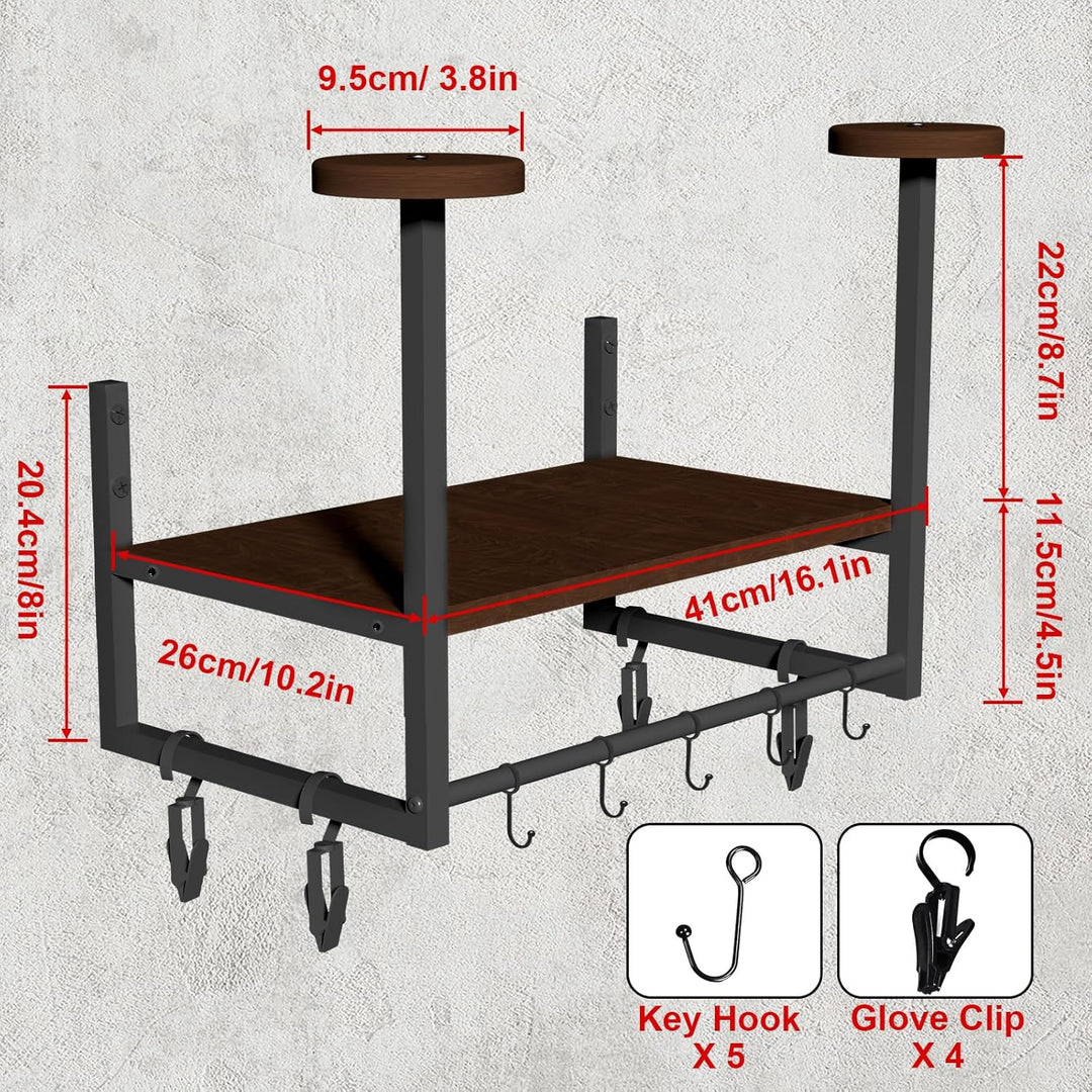 Helmhalter Wand Wandhalterun, Motorradhelmhalter Plattenständer Display Organizer mit 1 Holzschichtb
