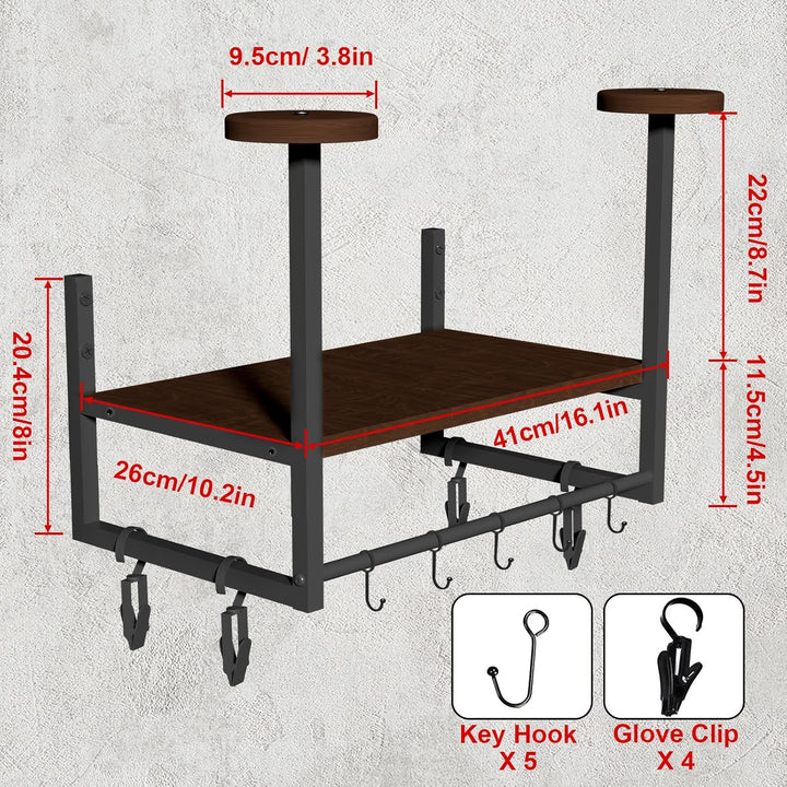 Helmhalter Wand Wandhalterun, Motorradhelmhalter Plattenständer Display Organizer mit 1 Holzschichtb