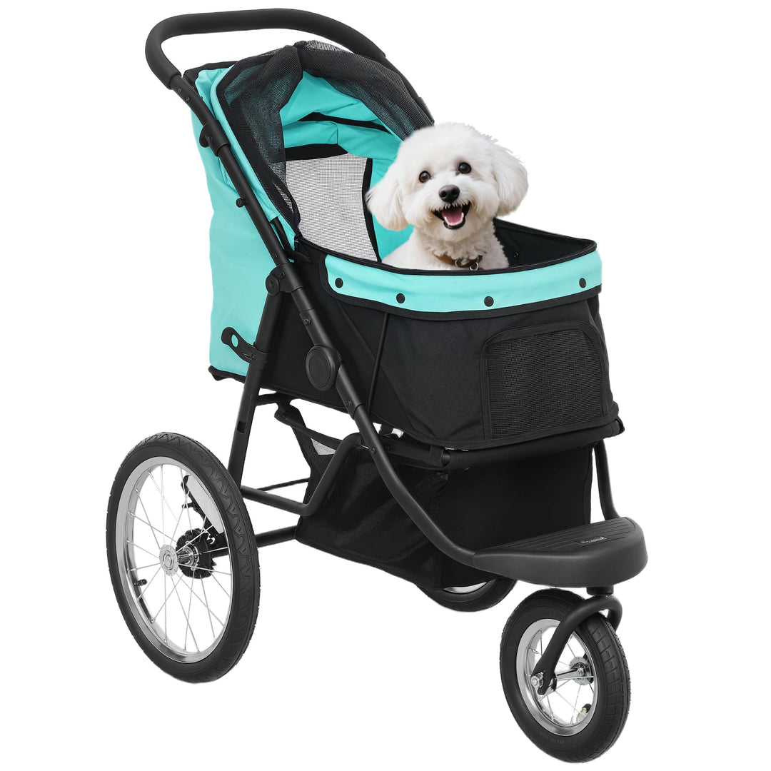 PawHut Hundewagen Jogger Hundebuggy klappbar für kleine Hunde &amp; Katzen bis 10 kg Katzenbuggy mit 3 g