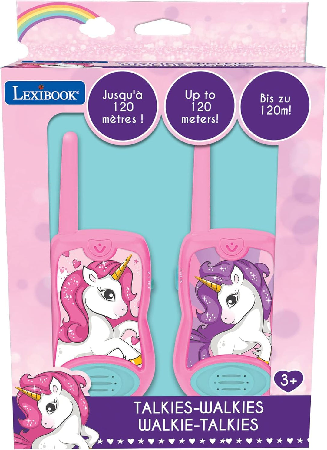 Lexibook, Einhorn, Talkies-Walkies 200m, Kommunikationsspiel für Kinder, 2 Kommunikationskanäle, Gür