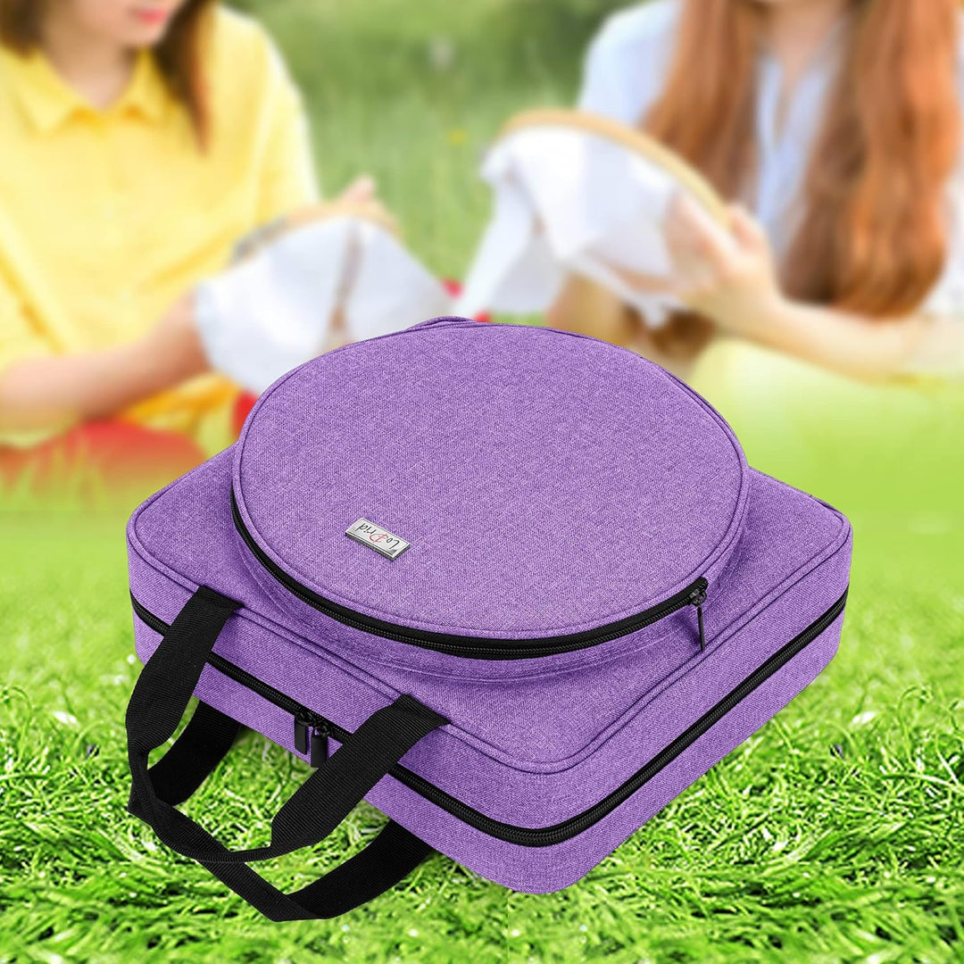 LoDrid Stickprojekttasche, Quadratische Stickzubehör Aufbewahrungstasche, Tragbare Basteltasche für