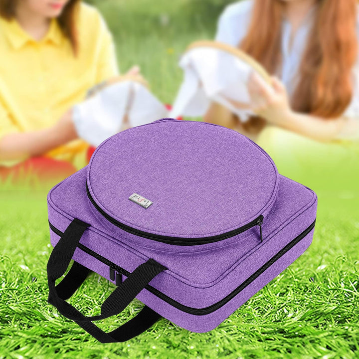 LoDrid Stickprojekttasche, Quadratische Stickzubehör Aufbewahrungstasche, Tragbare Basteltasche für