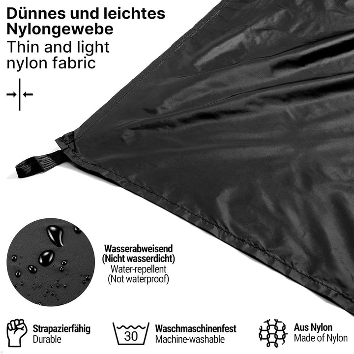 Siegvoll Picknickdecke Klein 4 Personen, Ultraleicht Stranddecke Schwarz 180 x 180 cm, 180 x 180 cm