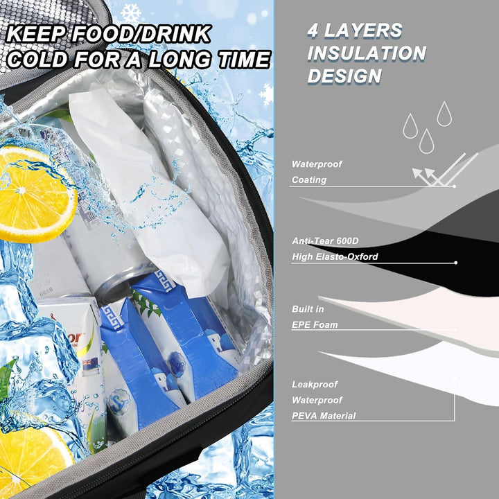 SUP Deck Kühltasche – Decktasche wasserdicht, Seitengriff, Schultergurt, Netztasche oben, Deckzubehö