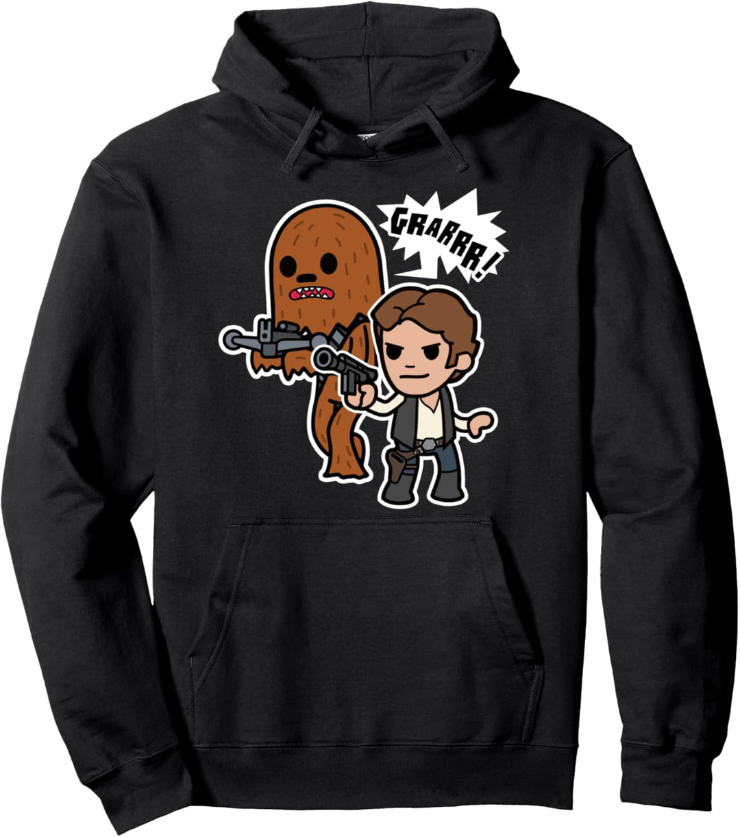 Star Wars Han Solo & Chewbacca Cartoon Roar Pullover Hoodie